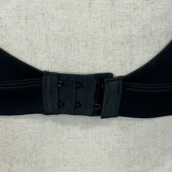 Auden SZ 34D Bra Lightly Lined Wireless Molded Adjustable Straps Deep V Black - Picture 4 of 5